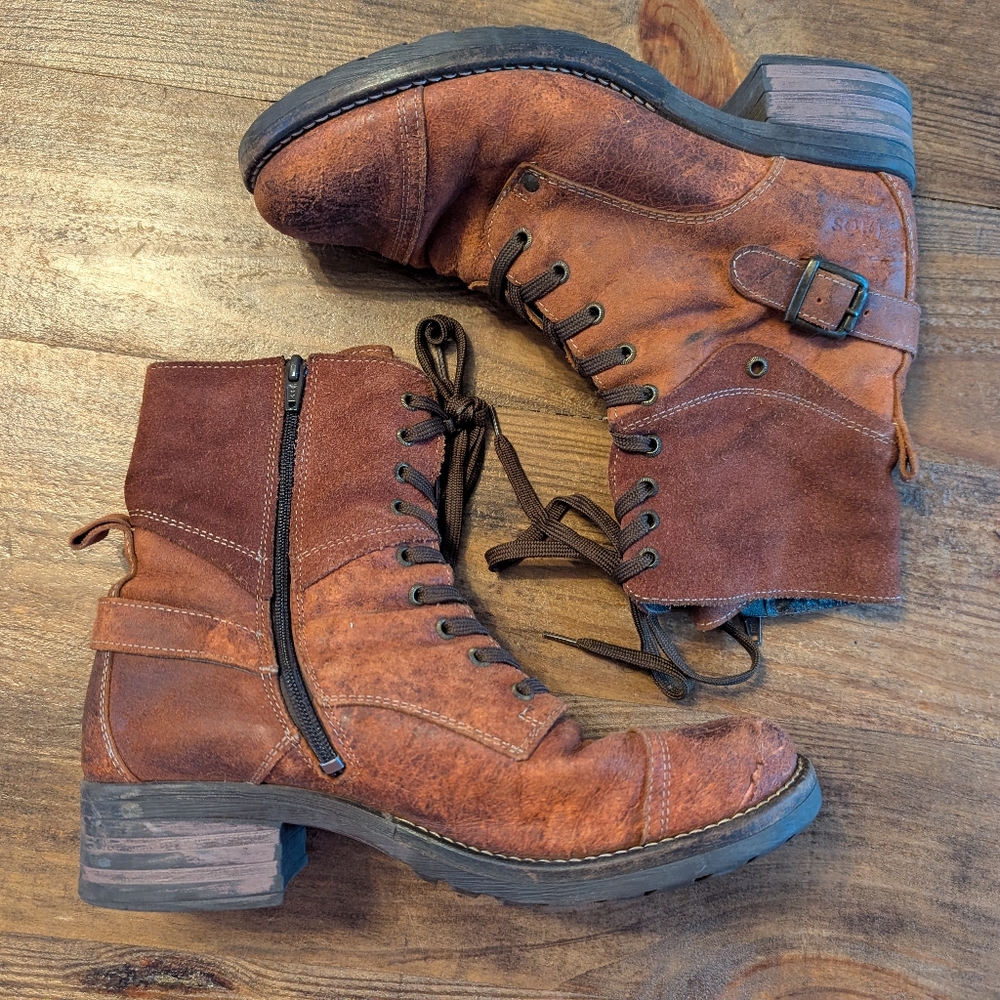 Taos Crave Leather Boots size 41 (US 10) Worn Red